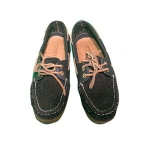 Sperry Women's Black and Tan Loafers